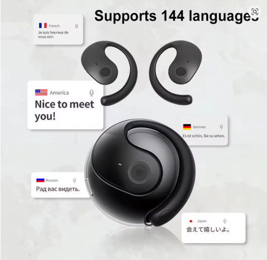 Écouteurs intra-auriculaires IPX5 avec traduction IA en temps réel, casque Bluetooth